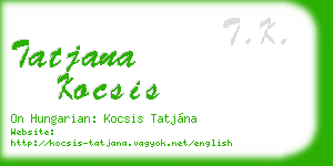 tatjana kocsis business card